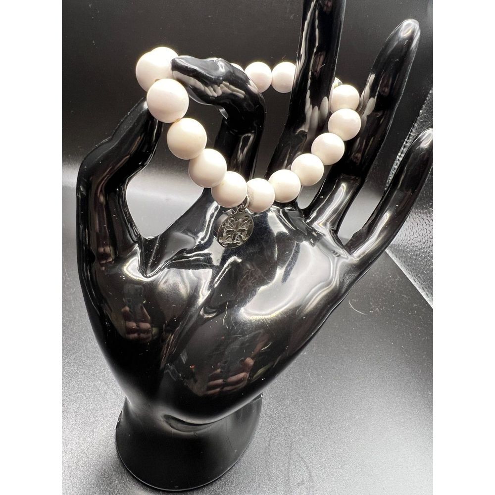 Rustic Cuff White Stretch Bracelet - image 1